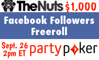 Facebook Followers Freeroll September 26th on PartyPoker