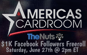 Facebook Followers Freeroll June 27th on Americas Cardroom